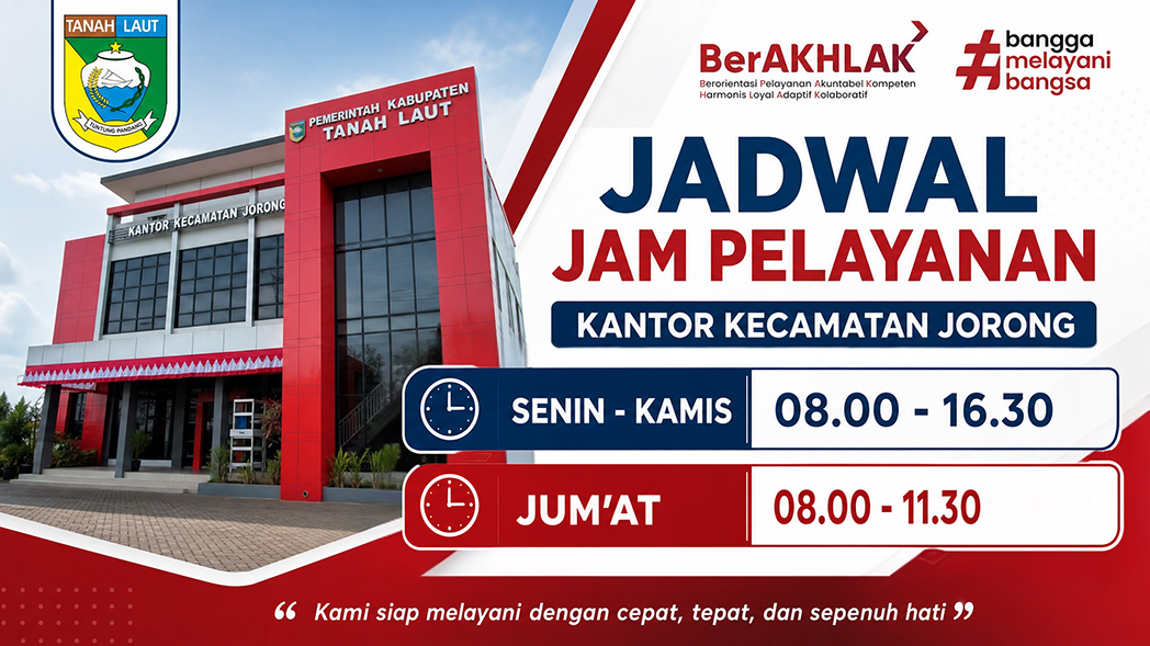 Jadwal Pelayanan Kantor Kecamatan Jorong